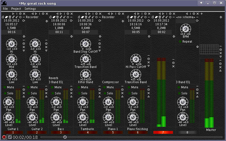 Simple AudioChain project Screenshot of AudioChain